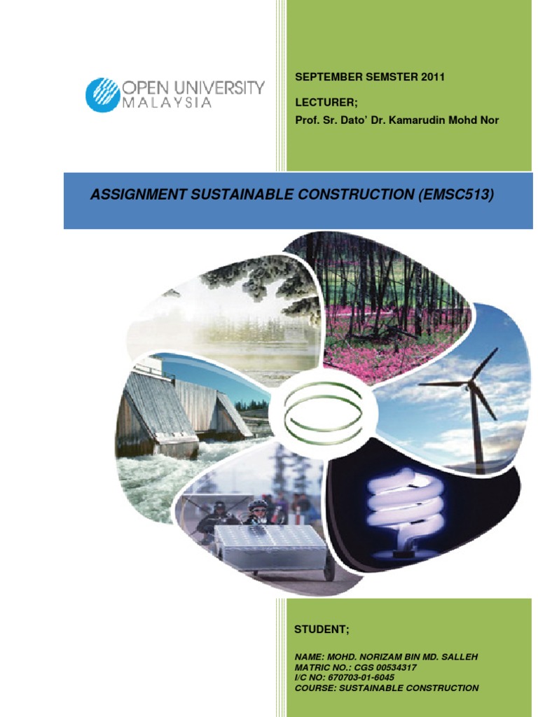 EMSC5103 Assignment - Sustainable Construction | PDF | Sustainability ...
