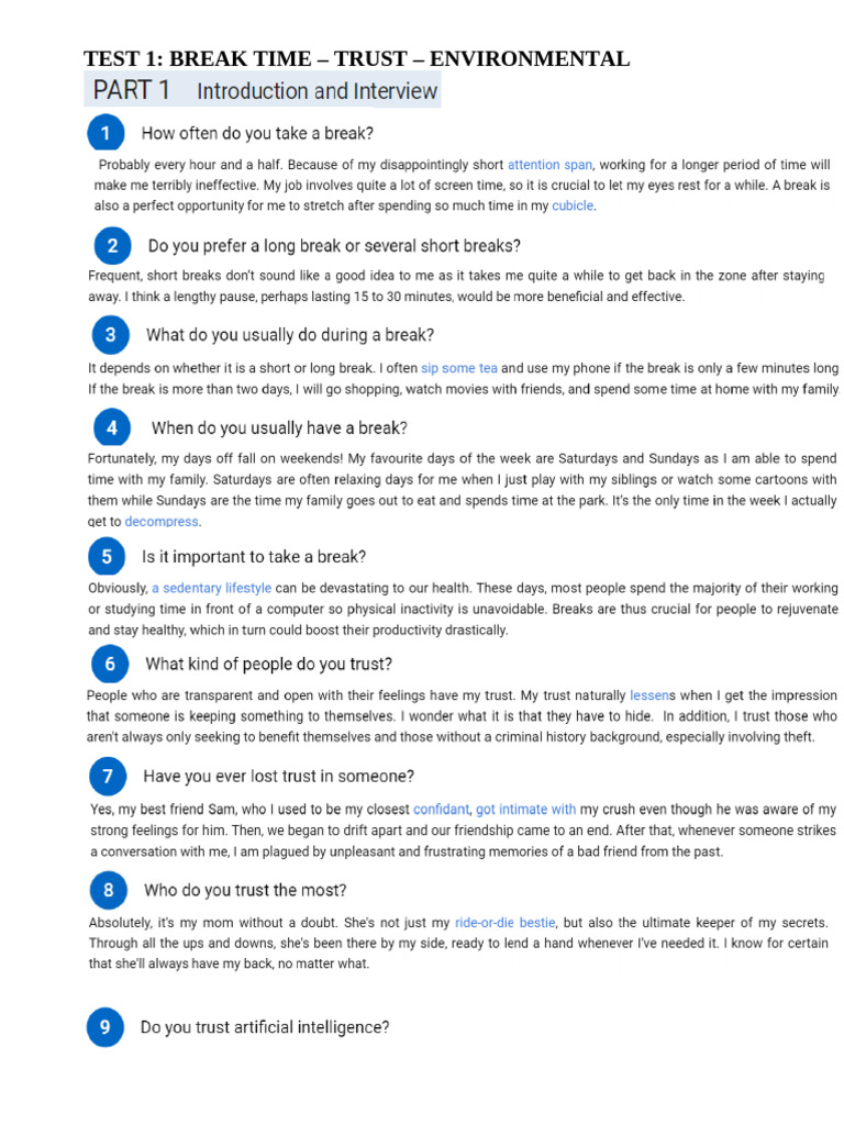 Thematic Test Topics Overview | PDF