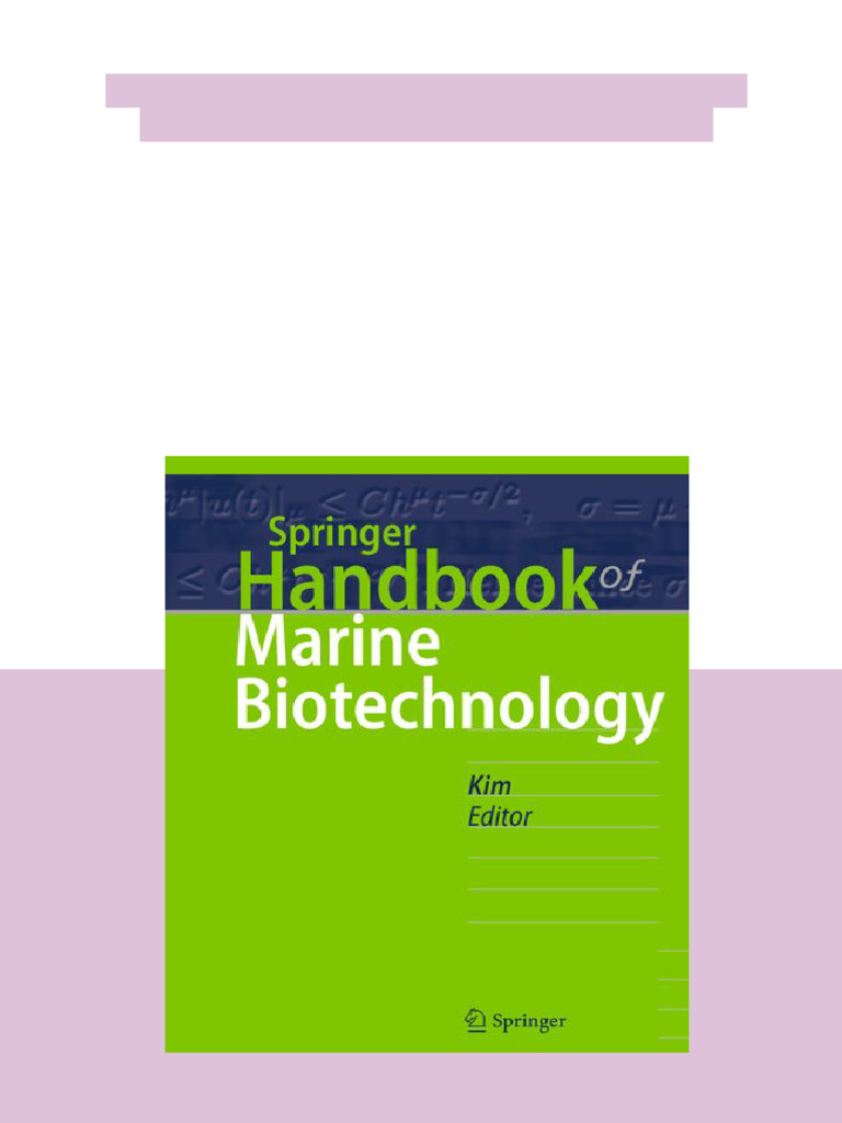 Springer Handbook of Marine Biotechnology 1st Edition Se Kwon Kim ...
