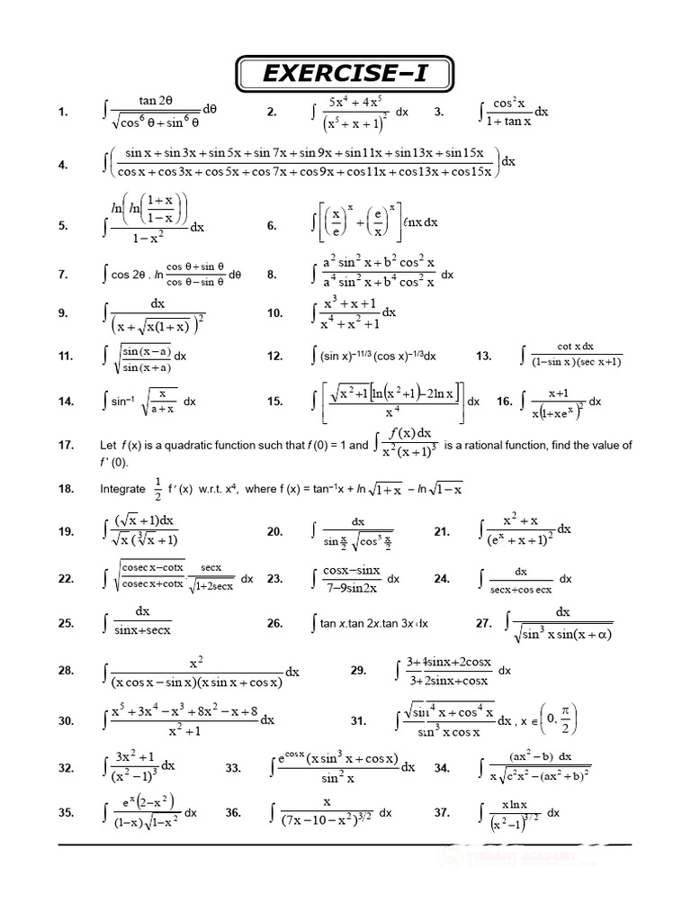 Indefinite Exercise#1 | PDF
