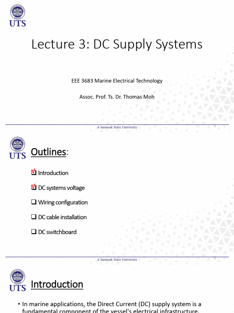 Understanding Marine DC Supply Systems | PDF | Fuse (Electrical) | Switch