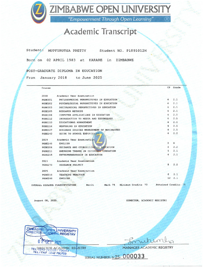 Pretty Mupfurutsa Transcript | PDF