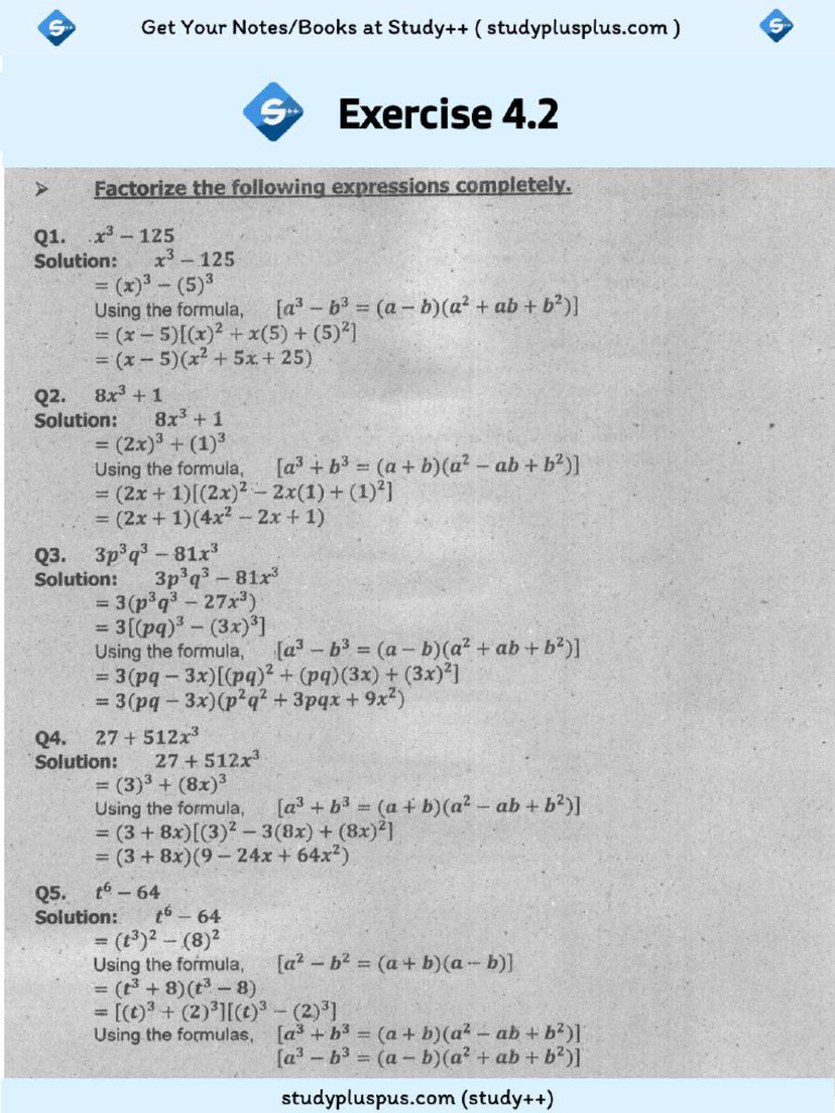 Fbise 9 Maths 4.2 | PDF