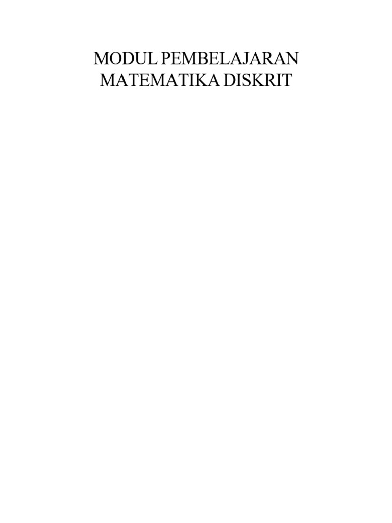 Modul Pembelajaran Matematika Diskrit | PDF