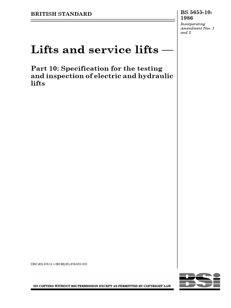 Lift Testing and Inspection Standards | PDF | Elevator | Door