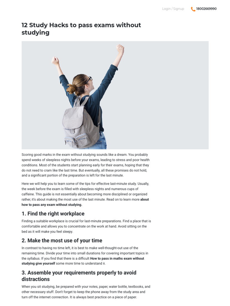 12 Study Hacks To Pass Exams Without Studying | PDF | Sleep
