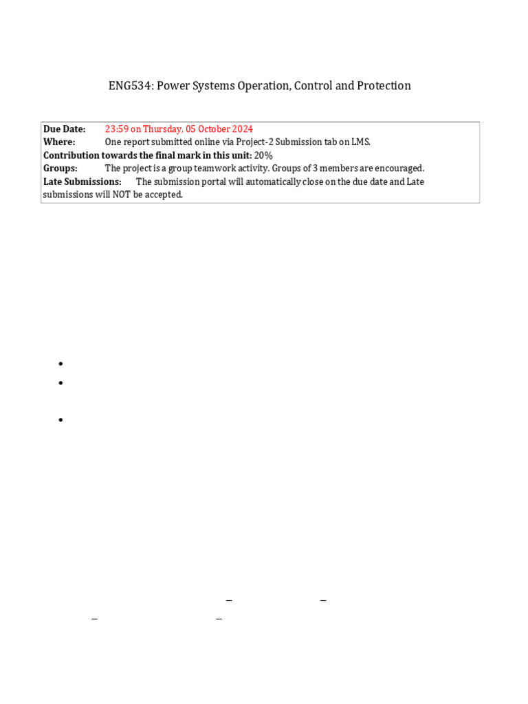 Power Systems Operation Project Guide | PDF | Electric Power ...