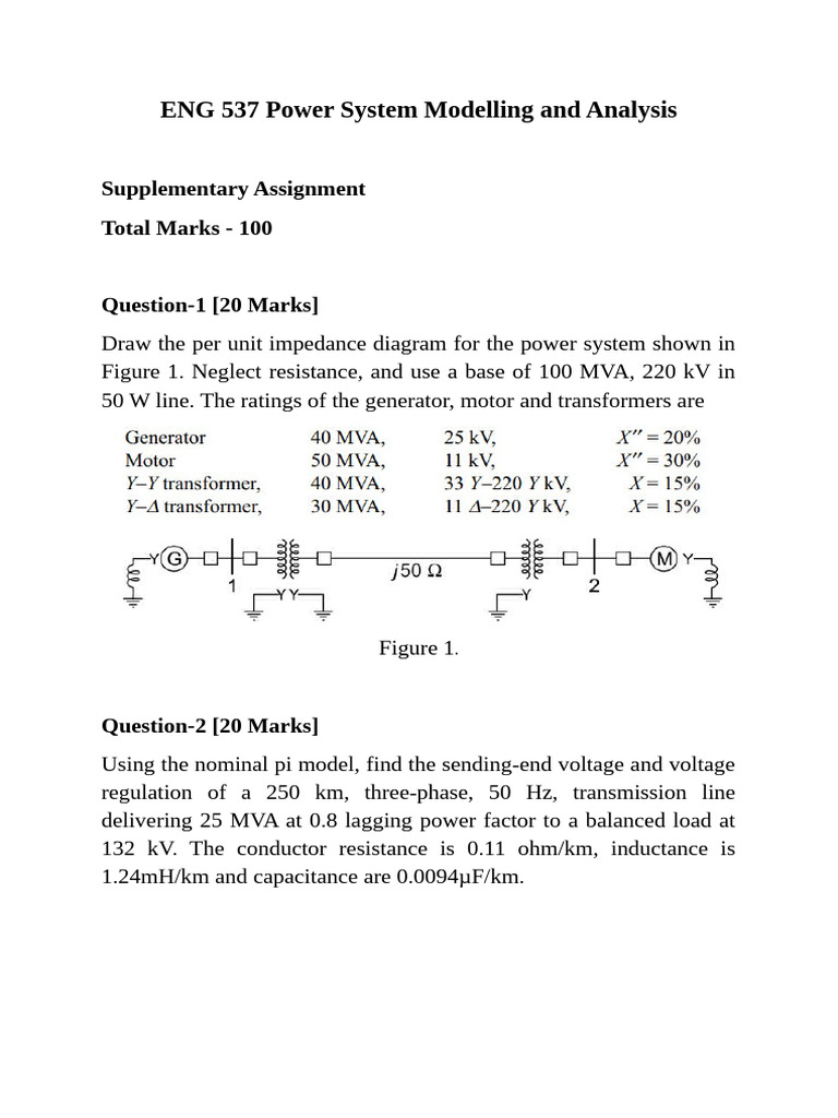 Power System Modelling Assignment Guide | PDF | Transformer | Electric ...
