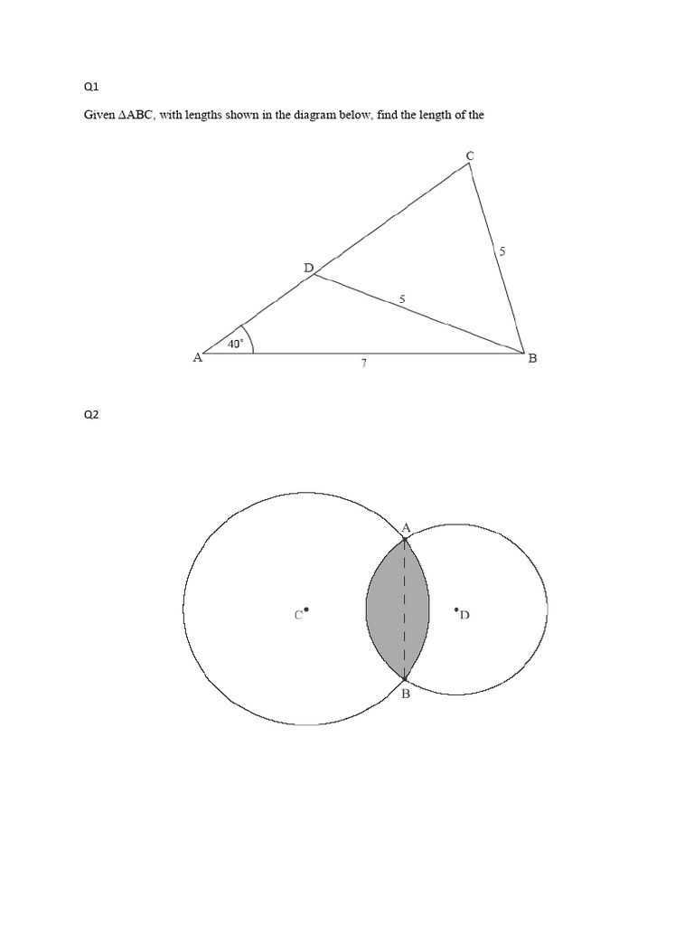 Geometry Problems: Triangles and Circles | PDF | Area | Geometric ...
