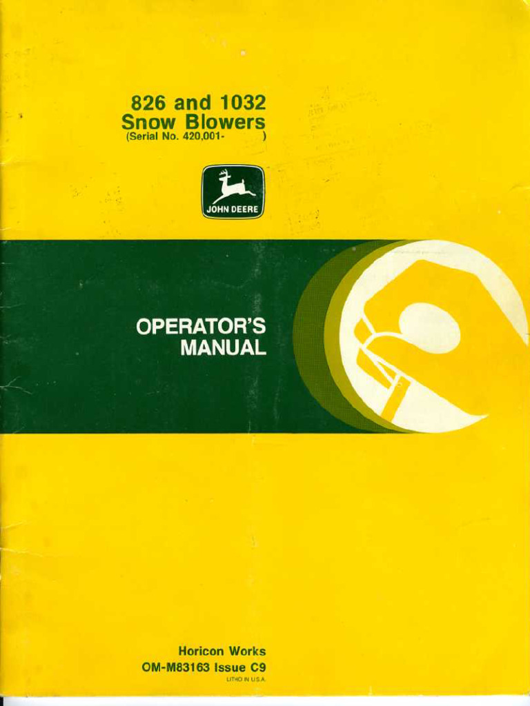 john deere 1032 snowblower