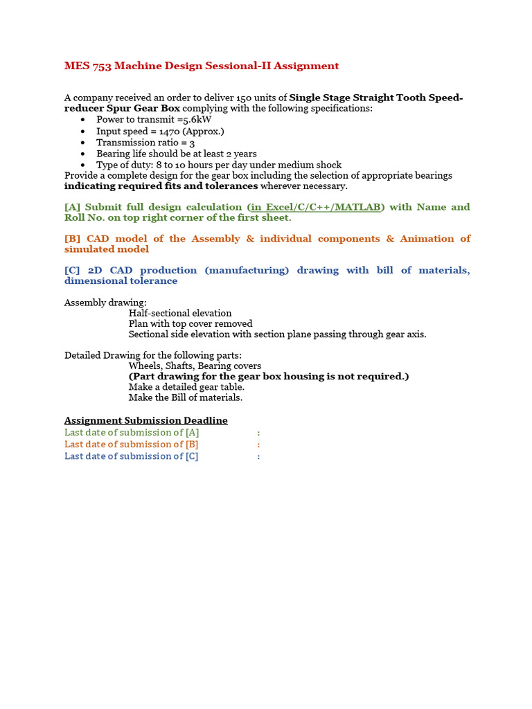 MD Sessional Problem - 7th Sem 2025 | PDF