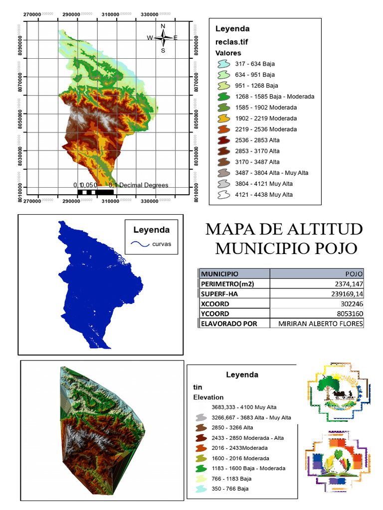 Mapa de Altitud de Pojo, Bolivia | PDF