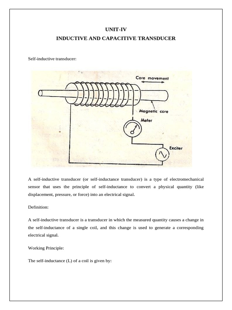Inductive and Capacitive Transducers Overview | PDF | Capacitor | Inductor