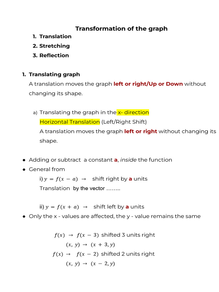 Graph Transformations Explained | PDF | Mathematical Relations | Geometry