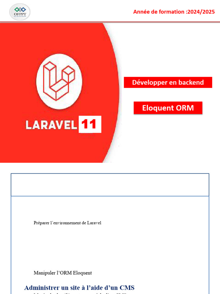 Maîtriser Eloquent ORM avec Laravel | PDF | Ingénierie informatique ...