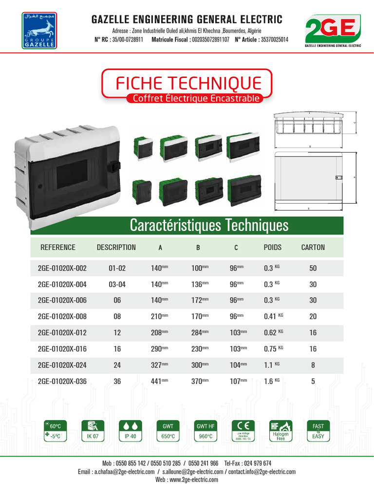 Coffrets Électriques Encastrables 2GE | PDF