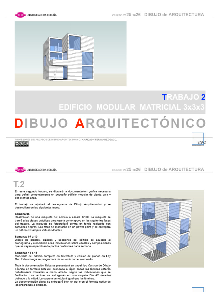Dibujo Arquitectónico: Edificio Modular 3x3 | PDF | Dibujo