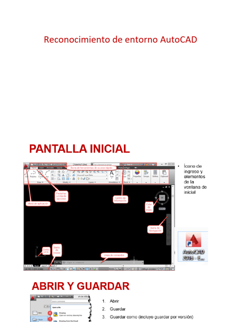 Pantalla Inicial Autocad Sesión 1 | PDF