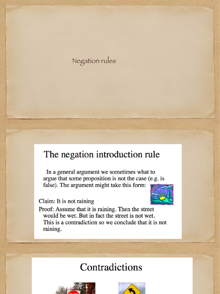 Understanding Negation Rules in Logic | PDF