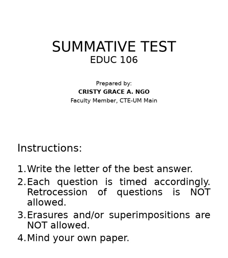 Summative Quiz | PDF