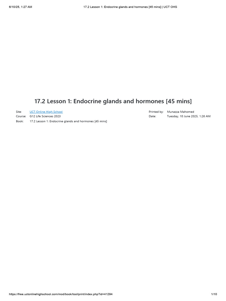 Endocrine Glands and Hormones Overview | PDF | Endocrine System | Hormone