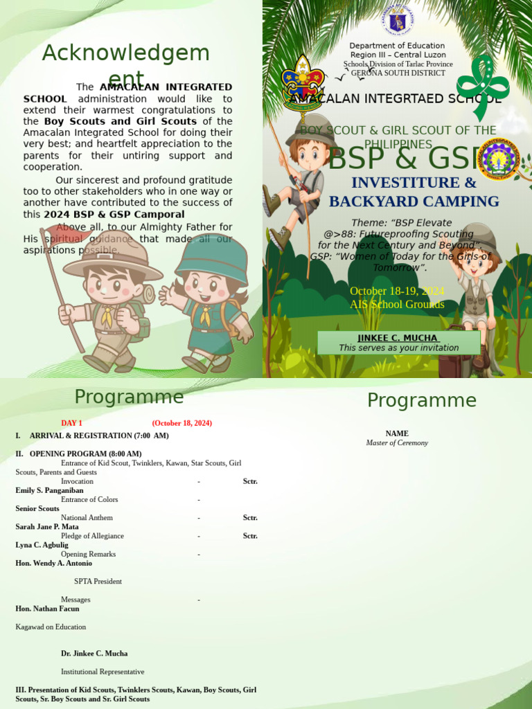 Sample Program For Camporal | PDF | Outdoor Recreation | Youth ...
