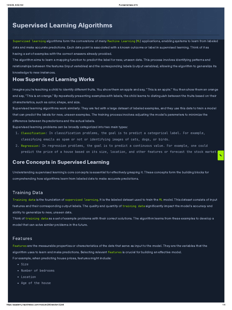 Supervised Learning Algorithms Explained | PDF | Machine Learning ...