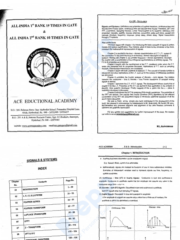 Signals & Systems Gate Notes | PDF