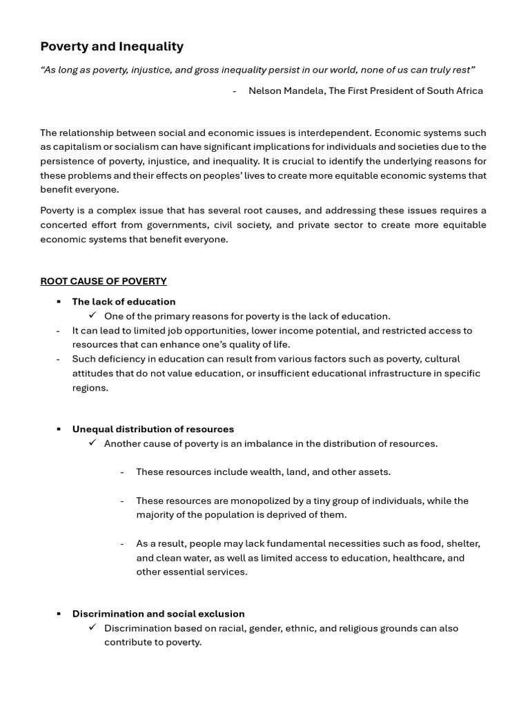 Understanding Poverty and Inequality Issues | PDF | Cost Of Living ...