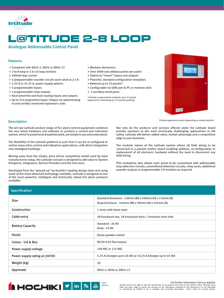 Latitude Fire Alarm Control Panel Specs | PDF | Power Supply | Computer ...