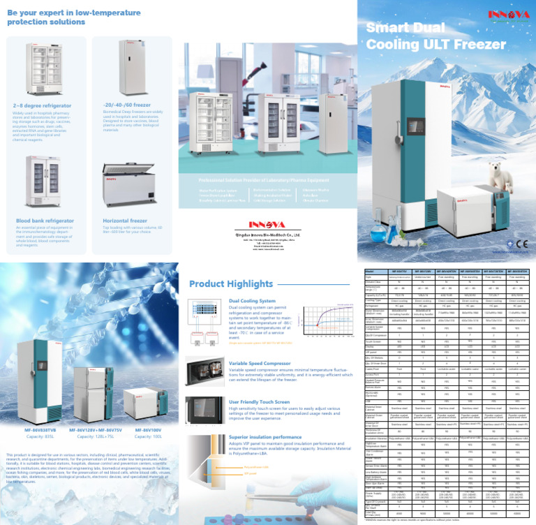 Smart Dual Cooling Ult Freezers - Innova | PDF | Refrigerator | Mains ...
