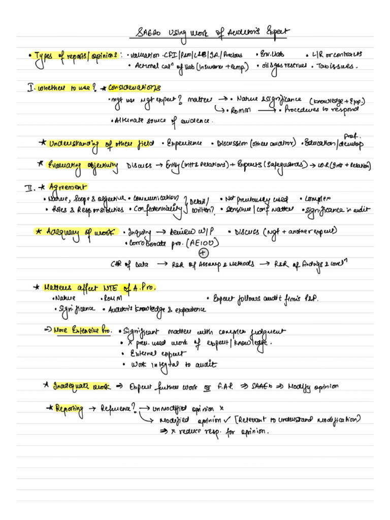 Sa 620 Summary | PDF