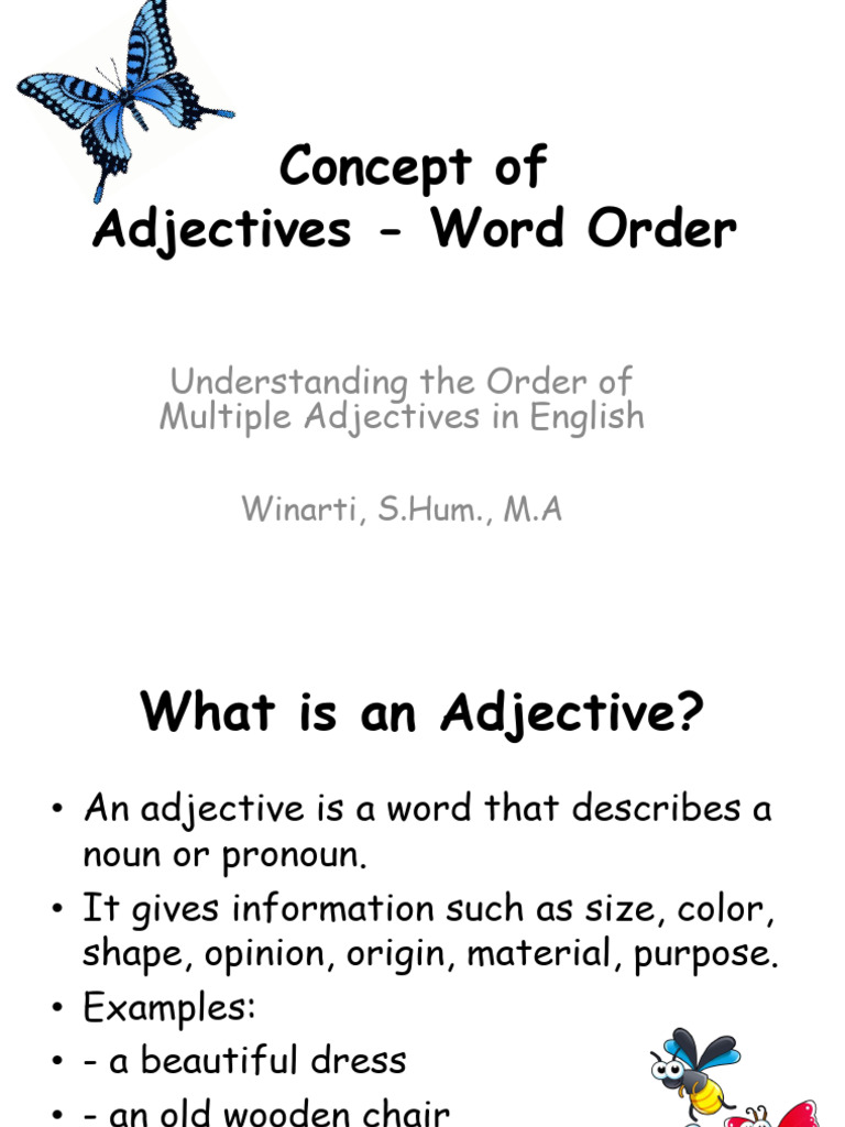 Adjective Order in English Explained | PDF