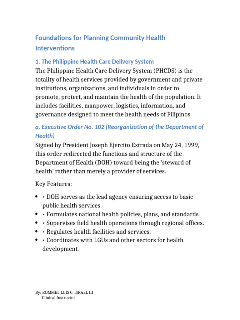 Philippine Community Health Planning Guide | PDF | Social Policy ...
