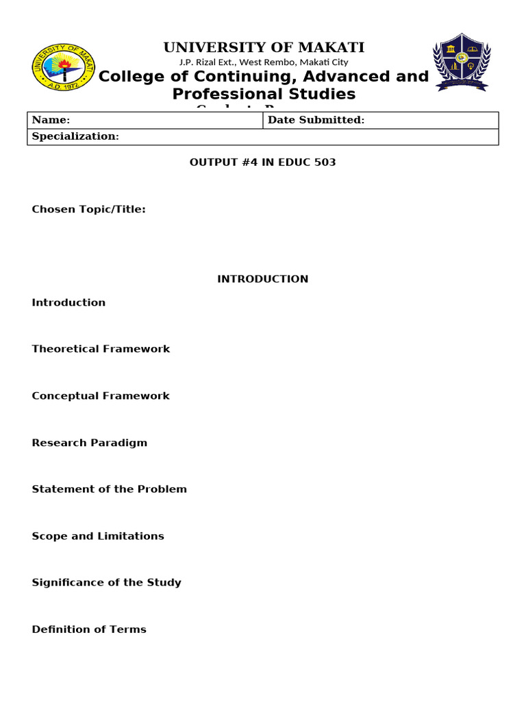 Graduate Research Framework Overview | PDF