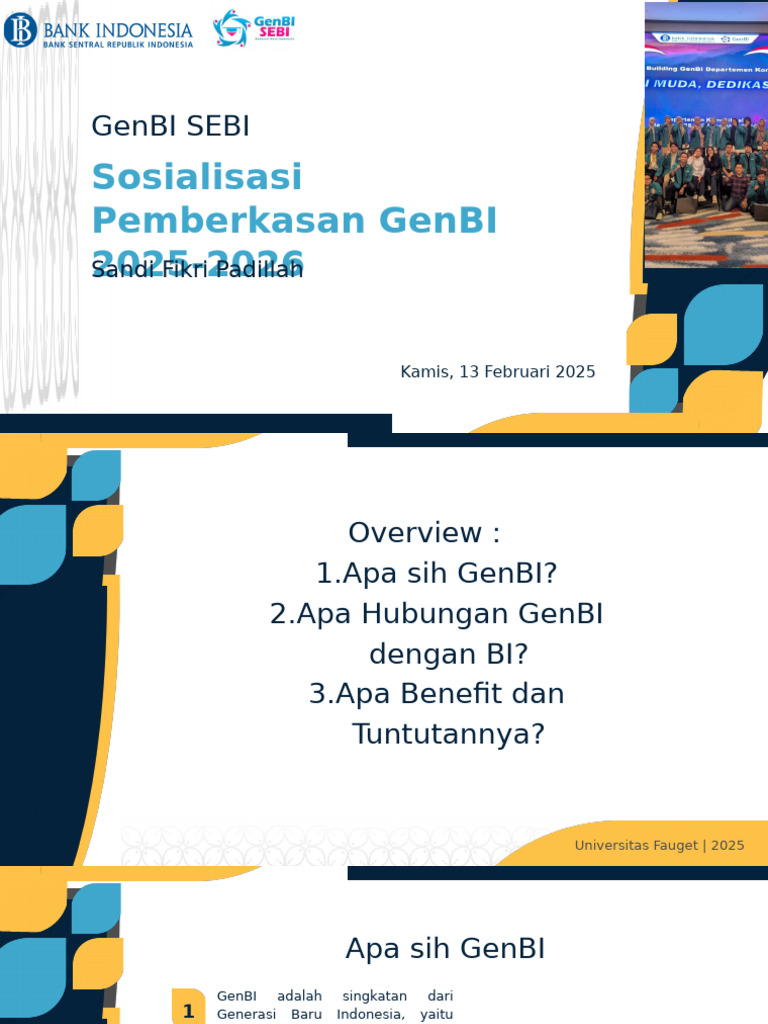 Pemberkasan Beasiswa GenBI 2025-2026 | PDF