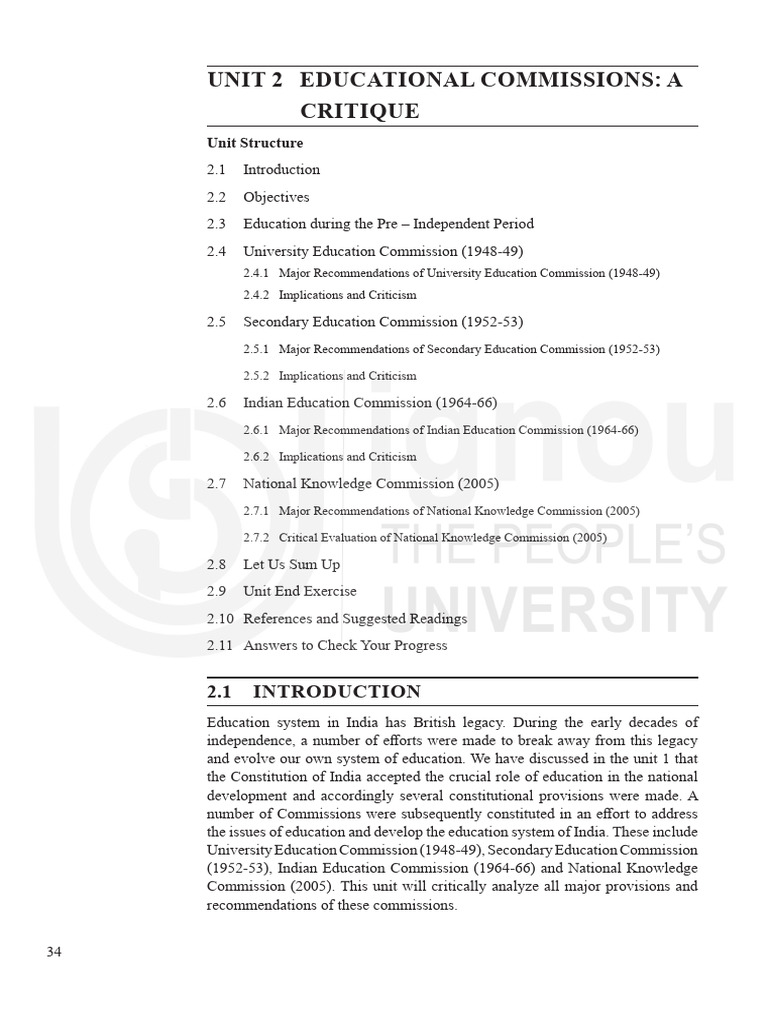 Critique of Indian Educational Commissions | PDF