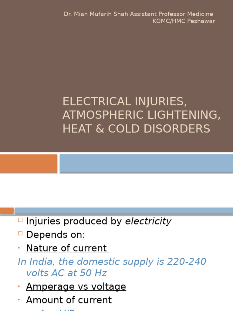 Electrical Injuries Atmospheric Lightening Effec | PDF | Diseases And ...
