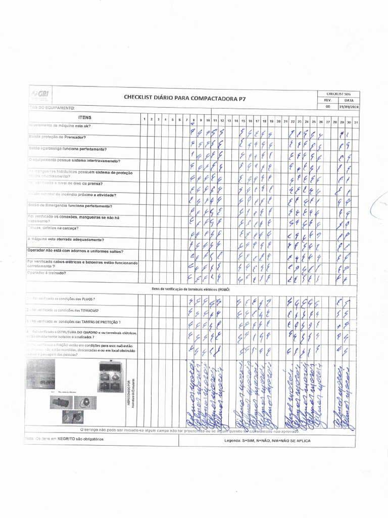 Checklist Compactadora p7 | PDF