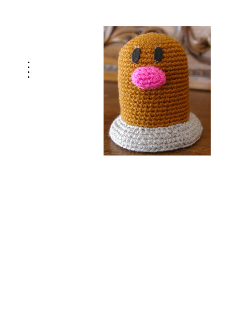 Crochet Diglett Amigurumi Pattern | PDF