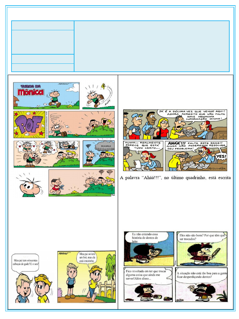 Tirinha e Histórias em Quadrinhos | PDF