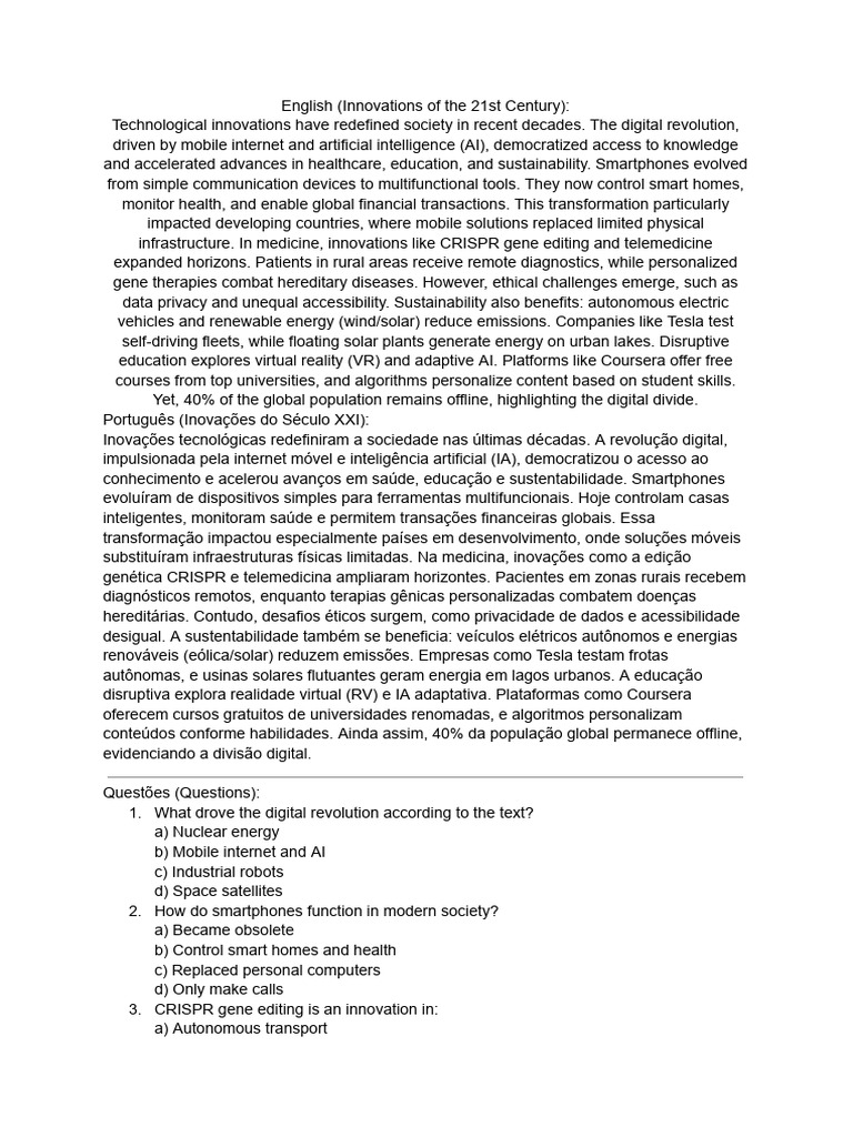 21st Century Tech Innovations Overview | PDF | Artificial Intelligence ...
