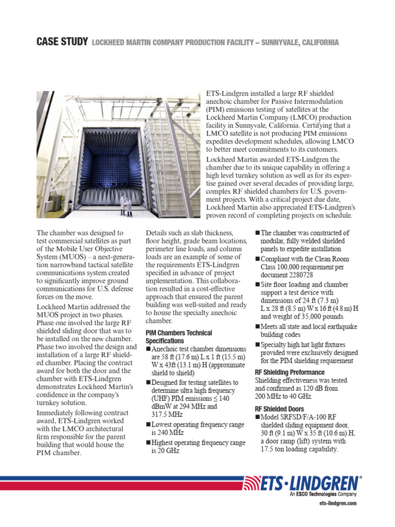 Lockheed Martin PIM Testing Chamber Case Study | PDF | Electromagnetic ...