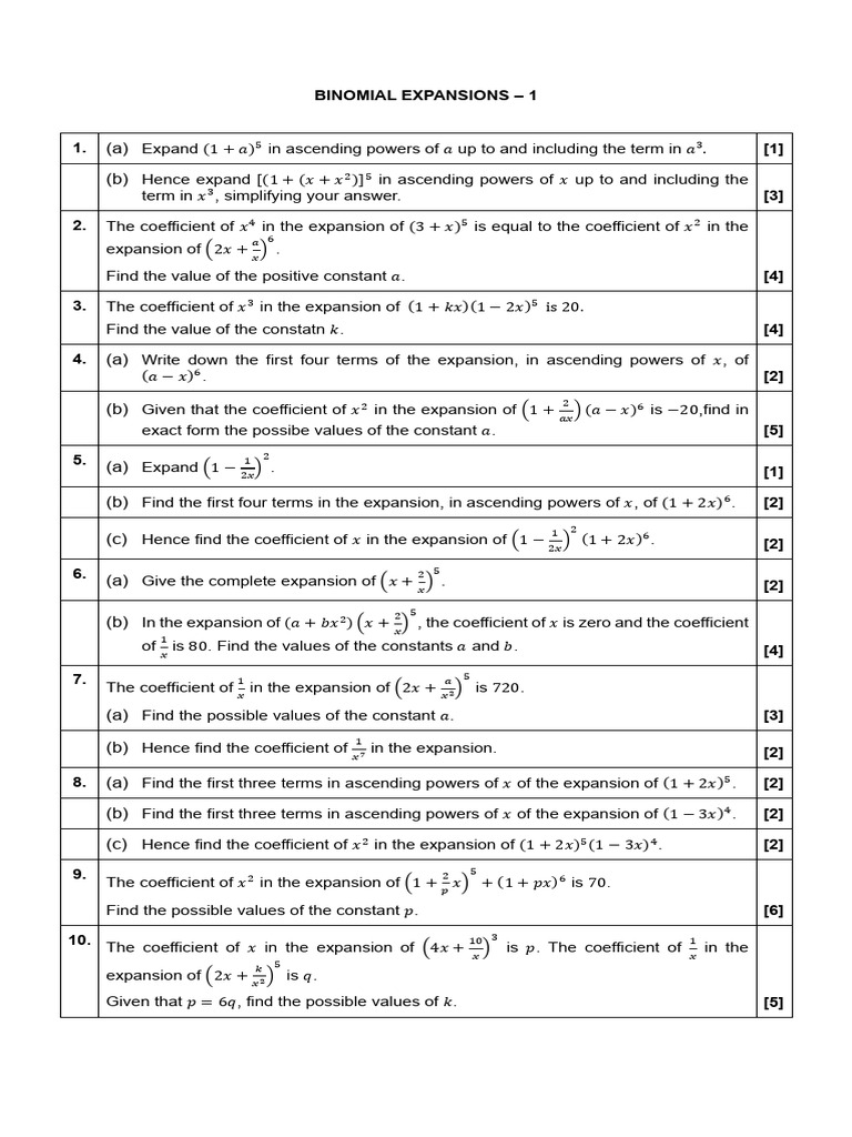 Binomial Expansion Exercises and Solutions | PDF | Chess Theory | Chess