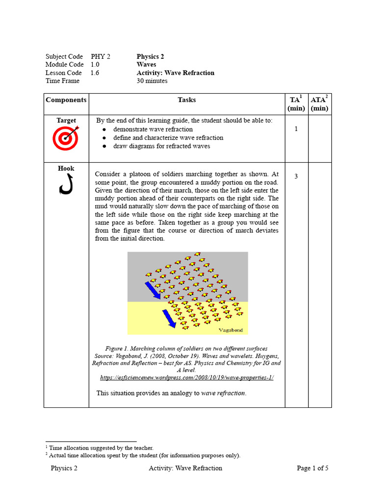 Wave Refraction Activity Guide | PDF | Refraction | Waves