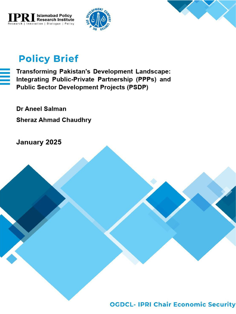 PPPs and PSDPs: Pakistan's Development Strategy | PDF | Public–Private ...