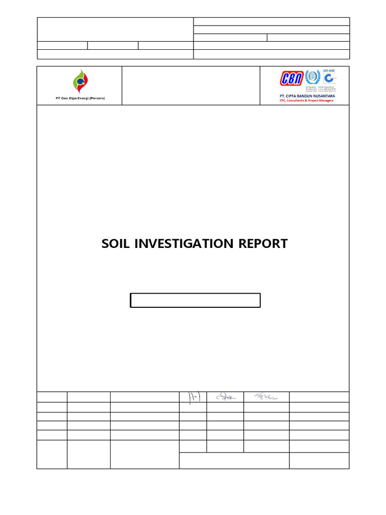 JAI CV 000 REP CBN 20002 R0 Soil Investigation Report | PDF