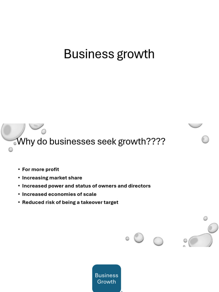Business Growth - Chapter 3 | PDF | Mergers And Acquisitions | Economies