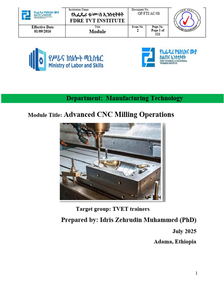Advanced CNC Milling Operations Guide | PDF | Microcontroller | Machines