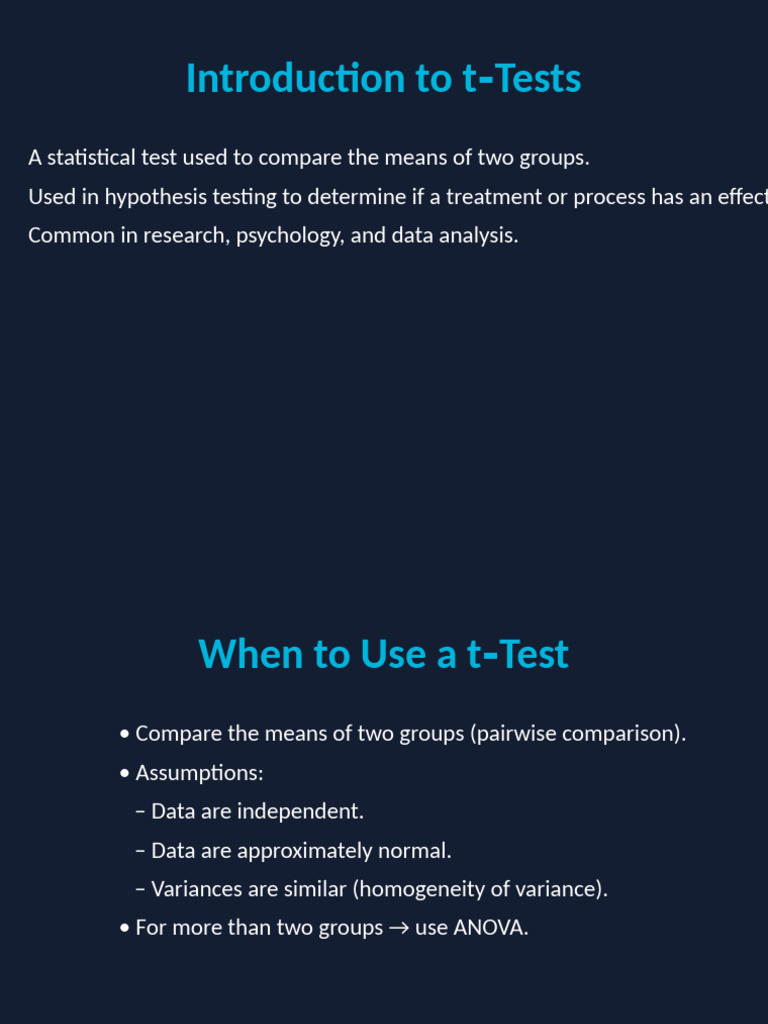 T Test Presentation | PDF